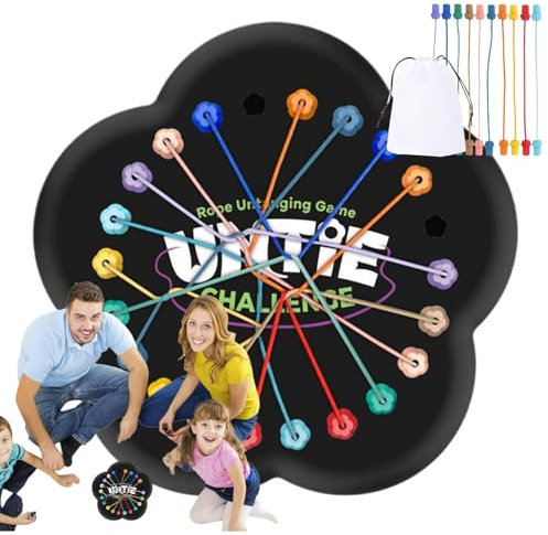Xasbseulk Rope Untangling Game - 10x String Rope Untying Game |Interactive Knot Untangle Toy | Learning Tying | Tangler Sorting for Logic, Education
