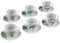 Versa Set de 6 tazas de café con plato Peter, Medidas (Al x L x An) 6 x 5,8 x 5,8 cm, Color Verde Oscuro