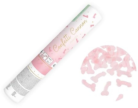 PartyDeco Konfetti Kanone 20 cm | Rosa Penis