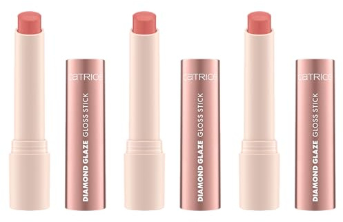 Catrice Diamond Glaze Gloss Stick, Lippenstift, Nr. 020, Orange, pflegend, glänzend, strahlend, schimmernd, vegan, ölfrei, ohne Konservierungsstoffe, ohne Parabene, 3er Pack (3x1.6g)