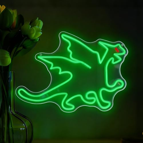Dinosaurier Neon Schild, LED Dino Leuchtreklame Neon Sign für Wand Deko, Dimmbare Dinosaur Neonlichter USB Power für Kinderzimmer Schlafzimmer Wohnzimmer Zimmers Home Büro Männ Höhle Party