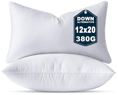 OTPIPCS 2er Set Kissenfüllung 30 x 50 cm Daune Alternative Weiß Rechteckig Kissen für Couch Kleine Innenkissen Sofakissen Dekokissen Kopfkissen Zierkissen Inlett Cushion Bett Zierpolster 12x20 Zoll