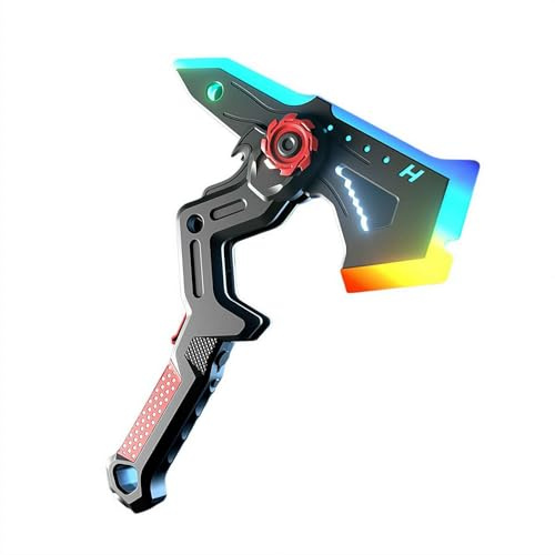 Transforming Axe Sound and Light Sword with Mist Spray, 2 in 1 Rechargeable LED Toy with Vibration & Music for Kids 3+, Battle Blaster for Imaginative Play (43 cm)