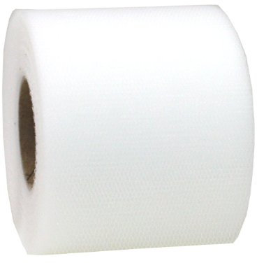 PRÄSENT VERONA Nastro tulle color bianco, rocchetto di nastro decorativo, lungh. 5 m, largh. 72 mm, nastro regalo per decorazioni e lavoretti, per pacchi e confezioni