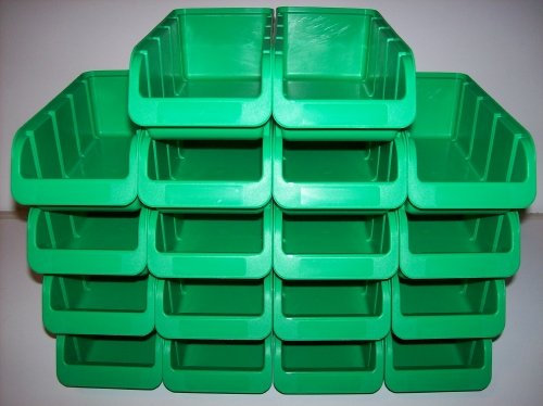18 Stapelboxen Sichtboxen Lagerboxen ohne Deckel Gr.2L grün 101x215x75 mm