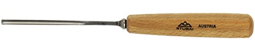Stubai 550805 Type 8 Long/Polished Wood Carving Chisel, Grey/Beige, 5 mm