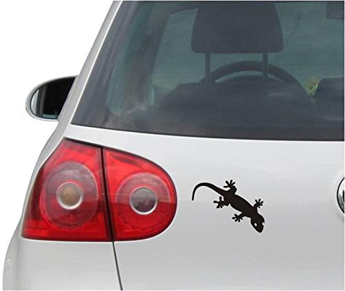 INDIGOS UG Auto Aufkleber Gecko schwarz - 121mmx88mm - Autoaufkleber - Tuning - Sticker - Heckscheibe - Fahrrad - Motorrad - UV beständig