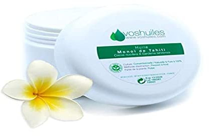 VOSHUILES - Huile de Monoï de Tahiti Cosmétique Parfum Monoï de Tahiti 100ml - Soin Hydratant et Nourrissant pour Peau et Cheveux - Qualité Premium - Usage Quotidien