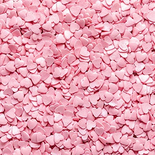 Pink Glimmer Sugar Heart Sprinkles 25g Cake & Cupcake Decorations