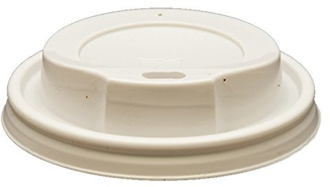 THE PAPER CUP COMPANY 90mm White Disposable Plastic Hot Drink Coffee Machine Tea Catering Cups Sip Lids - 200 Pack