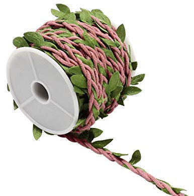 CCUCKY 10M Vignes Artificielles, Feuilles de Lierre de Feuillage, Rotin Décoratif de Toile de Jute, pour la Fête de Festival et la Décoration de Mariage de DIY (Rose)