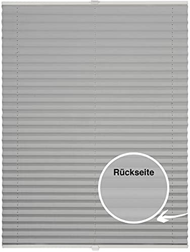 ondeco Plissee nach Maß Thermo für Fenster innen Montage in Glasleiste mit Spannschuh Sonnenschutz-Rollo Lichtschutz Blickdicht leichte Verdunkelung Silber B: 71-80 cm, H: 151-200 cm
