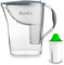 PearlCo - Wasserfilter Standard (grau) mit 1 Alkaline classic Filterkartusche - passt zu Brita Classic