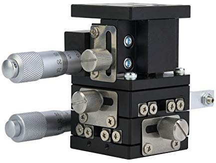 Oumefar LD40-LM 3 Achsen XYZ Linear Stage Aluminiumlegierung Trimmplattform Lager Tuning Schiebetisch 40x40mm für Messgeräte