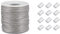 PandaHall 328 pies/109 yardas 1 mm resistente alambre para colgar imágenes, marco de fotos de acero inoxidable 304 para colgar alambre con 30 piezas de aluminio prensado para marcos de espejos