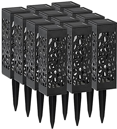 Lunartec LED Wegeleuchten: 12er-Set Solar-LED-Laternen mit Dämmerungssensor, Akku, warmweiß, IP44 (Solarlampe klein, Gartenbeleuchtung Solar, Gartenleuchte Standleuchte)