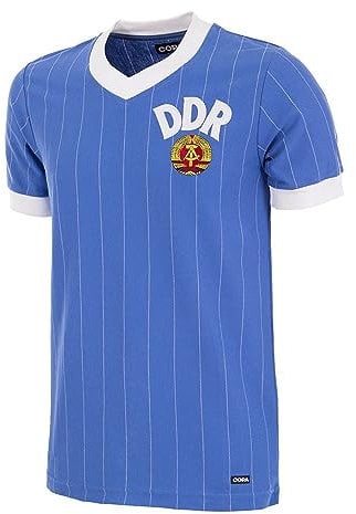 COPA Football - Retro Fußballtrikot Herren - DDR 1985 - Blau - 50% Baumwolle – 50% Polyester - Größe L