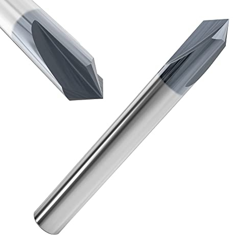 Corintian VHM Fasenfräser mit AlTiN Beschichtung, Ø 3-12mm, 60-120° Winkel, 3 Schneiden, High Performance Cutting HPC geeignet (12mm, 90° Winkel)