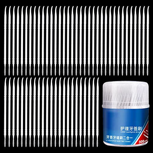Cepillos Interdentales de Plástico, XiXiRan 300 Cepillo Interdental Palillo de Dientes, Palillos de Dientes de Plástico de Doble Extremo,Cepillos Interdentales, Cepillo de Higiene Dental Oral