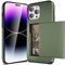 ACOCOBUY for iPhone 14 Pro Max Case with Card Holder Sliding Cover Hidden Pocket IDs Credit Cards Slot Heavy Duty Shockproof Protective Dual Layer Wallet Phone Cover Back Shell for Men 6.7 Army Green