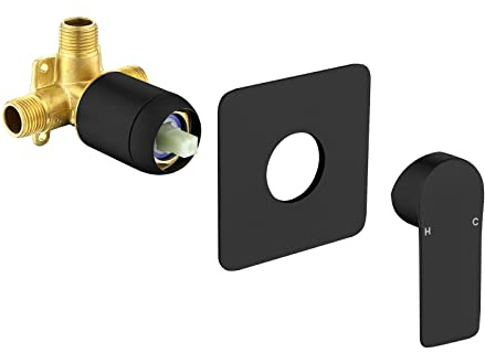 Kit de garniture de robinet de douche à fixation murale - Noir mat - 2499B