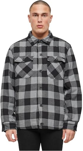 Brandit Lumber Jacket, Color: blk+charco, Size: L