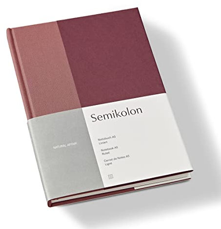 Semikolon 368728 Notizbuch Natural Affair A5 liniert - 176 Seiten, cremeweißes Papier - Lesezeichen - Blossom