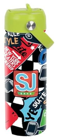 SJ GANG Borraccia - Multicolore - Borraccia 500 ML Termica in Acciaio Inox Interno Esterno - Mantenimento Temperatura fino a 24h - Scuola, Tempo Libero, Multicolore
