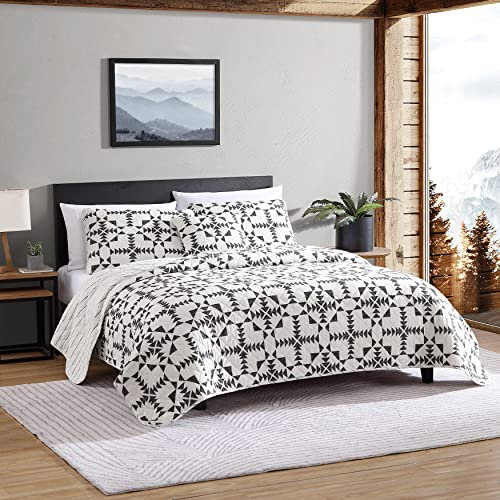 Eddie Bauer - Bettwäsche-Set für Doppelbett, Baumwolle, wendbar, für alle Jahreszeiten, Heimdekoration mit Bonus-Kissenbezug (Pfeilspitze, anthrazit, Doppelbett)