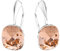 Square 12 mm Wunderbar Hängend Ohrringe 925 Silber Österreichische Zirkonia - Schmuck für Frauen und Mädchen - Hängeohrringe Ideal für Geschenke für Frauen (Light Peach)