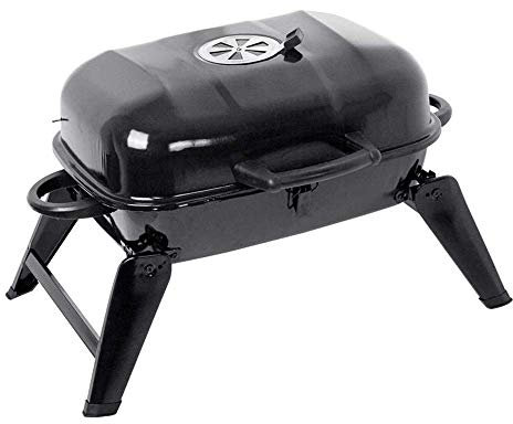 Tragbarer Holzkohlegrill, faltbare mobile Riemenscheibe für den Außenbereich, 45 x 32 cm