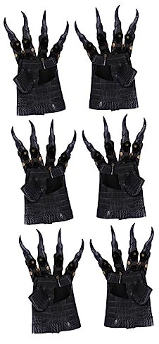 SHERCHPRY 3 Paare Halloween-Handschuhe Drachen Klaue Klauenhandschuhe Halloween-anziehzubehör Halloween Kostüm Krallen Handschuhe Halloween-drachenhandschuhe Wolfsklaue Nagel Leder Pfote