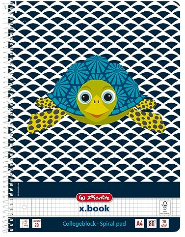 Spiralblock A4 Cute Animals 80 Blatt Lineatur 28 Motiv Turtle