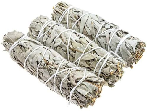 Weißer Salbei zur Reinigung | Natürliche Räucherstäbchen | Anti-Stress | Meditation | SAUGENSTOCK-Set | Reinigung | Schutz Haus Wohlbefinden | 6X Premium California White Sage 10 cm (3)