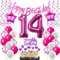 Deko 14. Geburtstag Mädchen - Luftballons, Tortendeko, Geschenk und Dekoration in Rosa für 14-Jährige