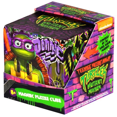 SHASHIBO Teenage Mutant Ninja Turtles Shape Shifting Box - Award-Winning, Patented Magnetic Puzzle Cube w/36 Rare Earth Magnets -Fidget Cube Transforms Into Over 70 Shapes (Donnie Series 2)