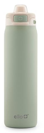 Ello Pop & Fill - Botella de agua de acero inoxidable de 22 onzas con tecnología de llenado rápido, doble pared y metal aislado al vacío, tapa de bloqueo a prueba de fugas, reutilizable, sin BPA,