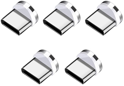 5 Stück USB C Magnet Adapter 7 Pin Kompatibel mit Magnetischen Ladekabeln, Unterstützt QC3.0 Schnellladung, Staubdicht, Geeignet für iPhone 15 Pro Max, Samsung Galaxy S23/S22, Huawei, Pixel