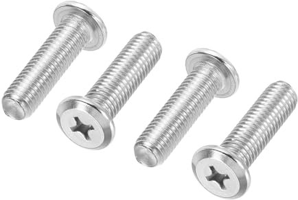 PATIKIL Viti Phillips Testa Piatta e Tonda, 4pz M10-1.5 x 35mm Viti Rilegatura Acciaio Inossidabile 304 18-8 Filettatura Completa, Viti Macchina Trasmissione Phillips Bulloni Mobili