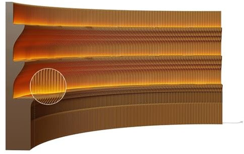 Raumteiler Paravent Brauner Raumteiler aus Papier mit Warmer Lampe, geeignet zur Dekoration in Wohnzimmern, Büros, Bekleidungsgeschäften und Kunstgalerien(8x2m/26.2x6.5FT)