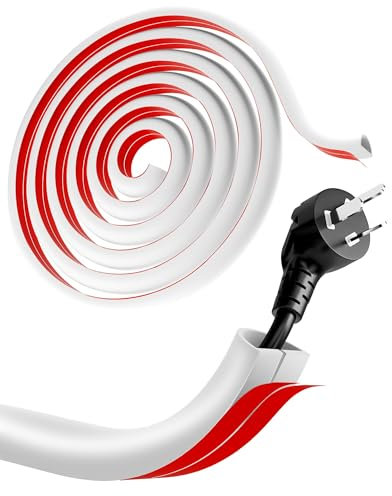 3m Selbstklebender Kabelkanal Flexibel, Halbrund & Schneidbar, Kabelkanal Weiß Selbstklebend Für saubere & sichere Kabelorganisation, Kabel Verstecken Perfekt für TV Boden & Wand (15mm x 10mm)