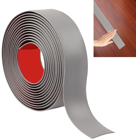 JUNART 400cm×4cm Laminatbodenbelag Schwelle Übergangsstreifen, selbstklebender Vinylbodenstreifen, Fliesen oder Teppich Kanten Übergangsverkleidung(Grau)