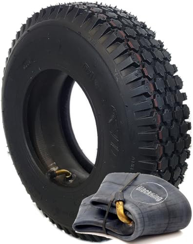 4.10/3.50-6 Tyre & Tube heavy duty Mobility cart wheelbarrow TR87 Bent Metal valve inner tube included