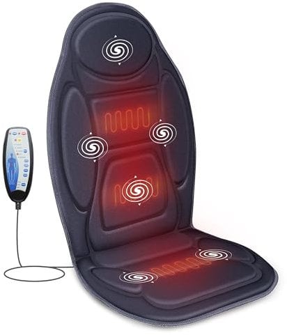 Snailax Massageauflage mit Wärmefunktion und Vibration, Massagesitzauflage für Rücken und Nacken, Rückenmassagegerät zur Entspannung zuhause und im Büro, Geschenke für Männer Frauen Mama Papa