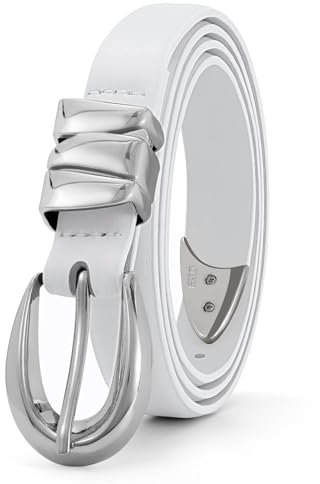 XZQTIVE Damen Leder Gürtel für Jeans Hosen Kleider, Mode Damen Schwarz Gürtel mit Gold Silber Schnalle