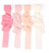 AOOWU 4PC Schleifenband, 3.8 cm x 5M Geschenkband Chiffon Seidenband Hochzeit Dekoband Taufe Festival Bänder Chiffonband Fransen（Hellschneezähne + Beige + Hellrosa + Rosa）