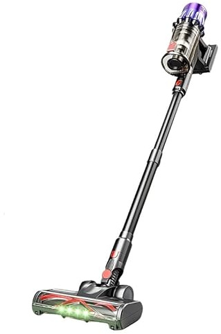bergxperten Ultra-starker Akku-Staubsauger mit automatischer Stauberkennung/Bis zu 61 Minuten Laufzeit/Beutelloser Staubsauger für Teppiche, Hartböden & Tierhaare