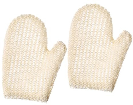 Alipis 2 Stück Sisal Badehandschuhe zum Körperpeeling mit Reichhaltigem Schaum Gewebte Peelinghandschuhe für Duschmassage und Sanfte Hautpflege im Badezimmer