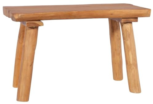Mokuyary Gartenbank aus massivem Teakholz, 80 cm, aus Holz, für Umkleideräume, Garten und Terrasse, Dekoration auch im Außenbereich