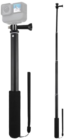 36/92cm Extended Invisible Selfie Stick for GoPro Insta360 Action Cameras | for GoPro Hero 13/12/11 Insta360 X5/X4 DJI Osmo Pocket 3, Adjustable 30-92cm for Action Sports, Vlog, Short Video Creation